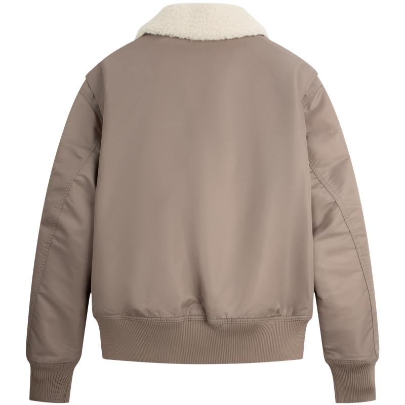 Calvin Klein Casual Commuter Letter Woven Strap Zipper Fleece Collar Cotton Jacket Men jackets Earth-Brown J326108