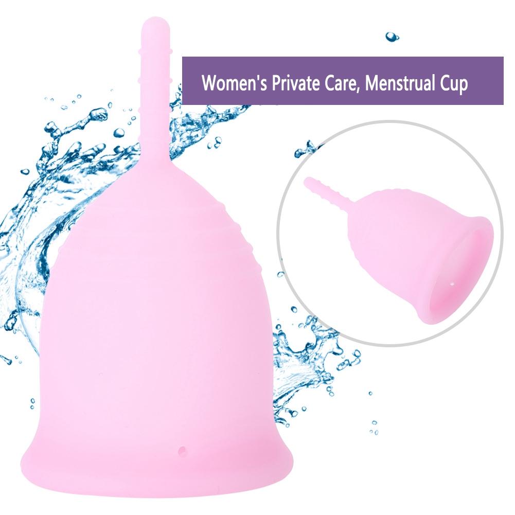 Menstrual Cup Medical Silicone Female Lady Leak Free Safety Feminine Hygiene Cup Pink L