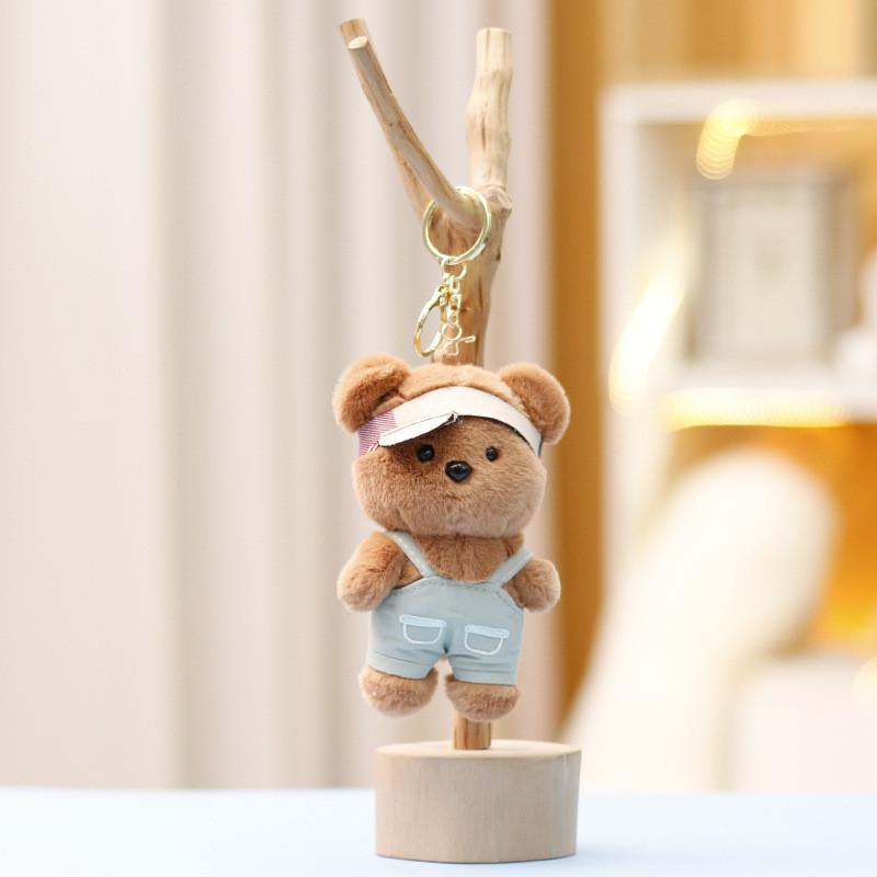Bear Teddy Suspenders Plush Keychain Doll Bag Pendant Toy Animal Cartoon Gifts
