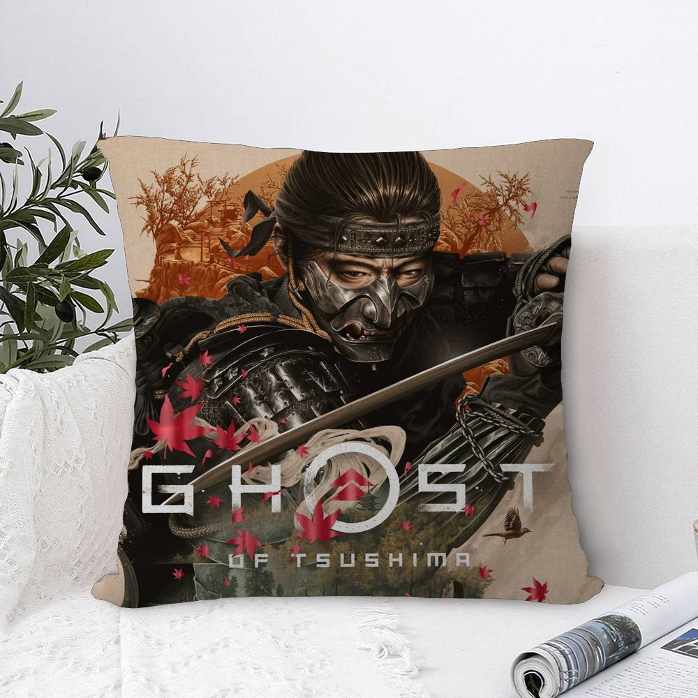 Video Game G-Ghost Of T-Tsushima Cushion Cover Polyester Sofa Cushions Decorative Throw Pillows Home Decoration Pillowcover