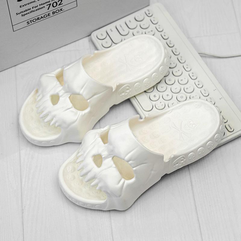 Halloween Personalized Skull Home Slippers Men Women Indoor Fun Slides Thick Bottom of Beach Non-slip Leisure Women Sandals