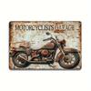 2d Flat 30*20cm, Motorcyclist's Garage Vintage Wooden Sign, Multipurpose Wall Hanging Decor for Home, Cafe, Man Cave, Kitchen, Garden, Bedroom, Bar.