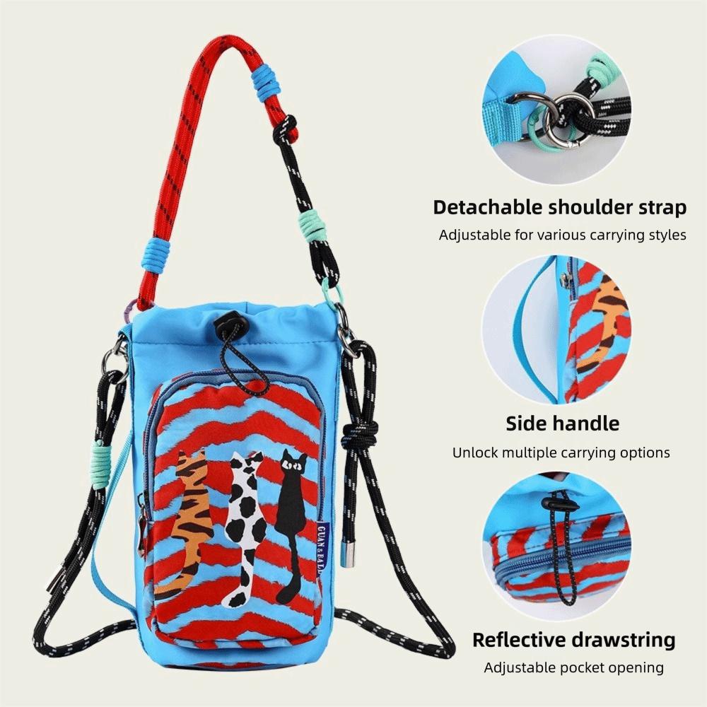 Water-resistant Water Bottle Bag Cartoon Sling Purses New Insulating Cup Sleeve  for Outdoor Sports