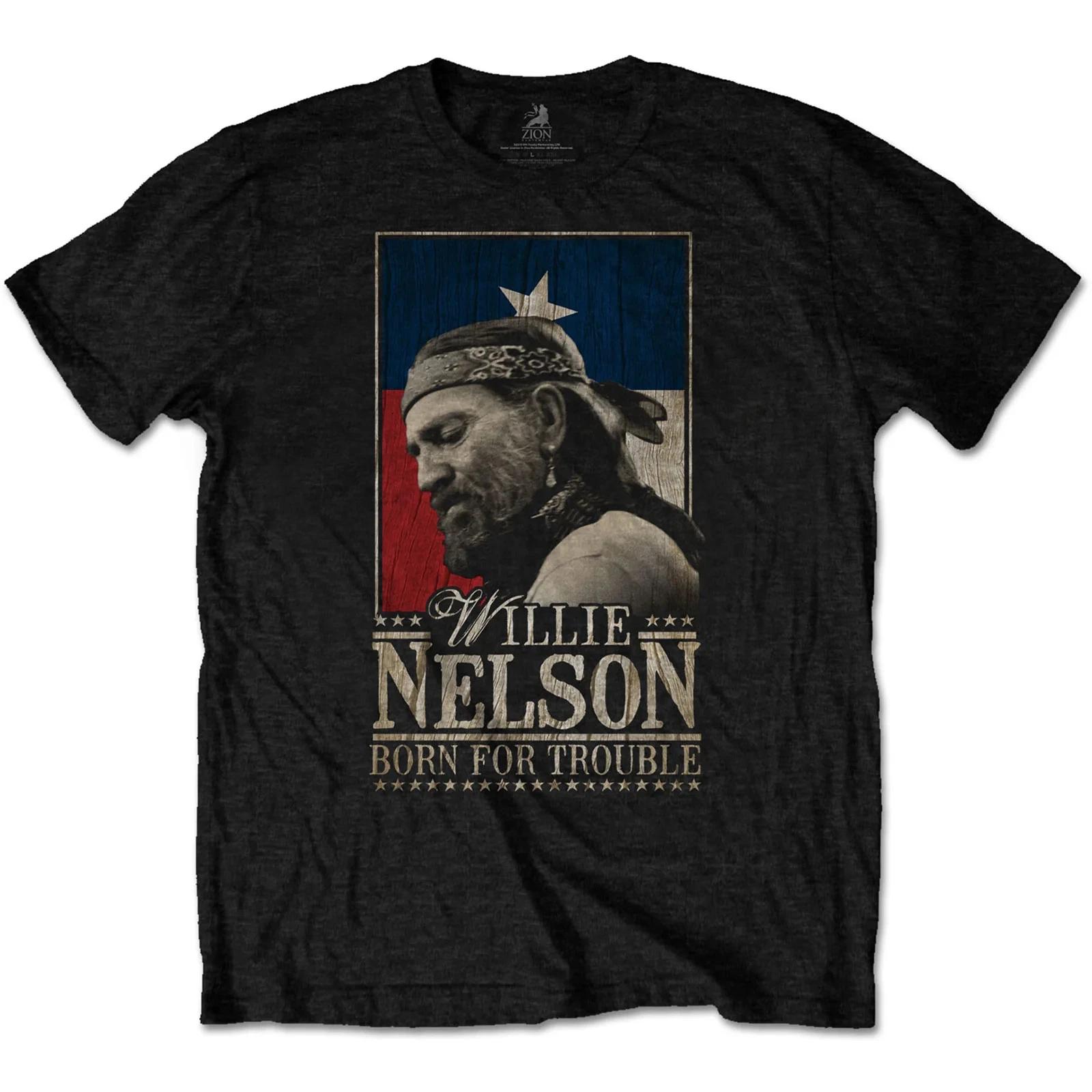 Willie Nelson T-Shirt: Born For Trouble OFFICIAL NEW L