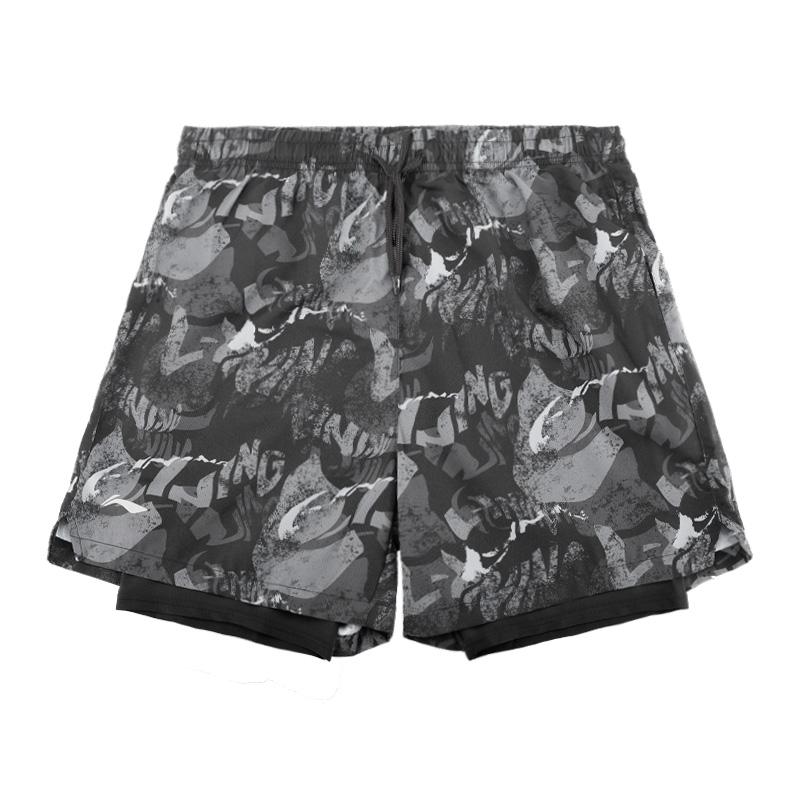 Li Ning Sports Shorts Unisex Black Gray Color Moderate ATSK320-1 M