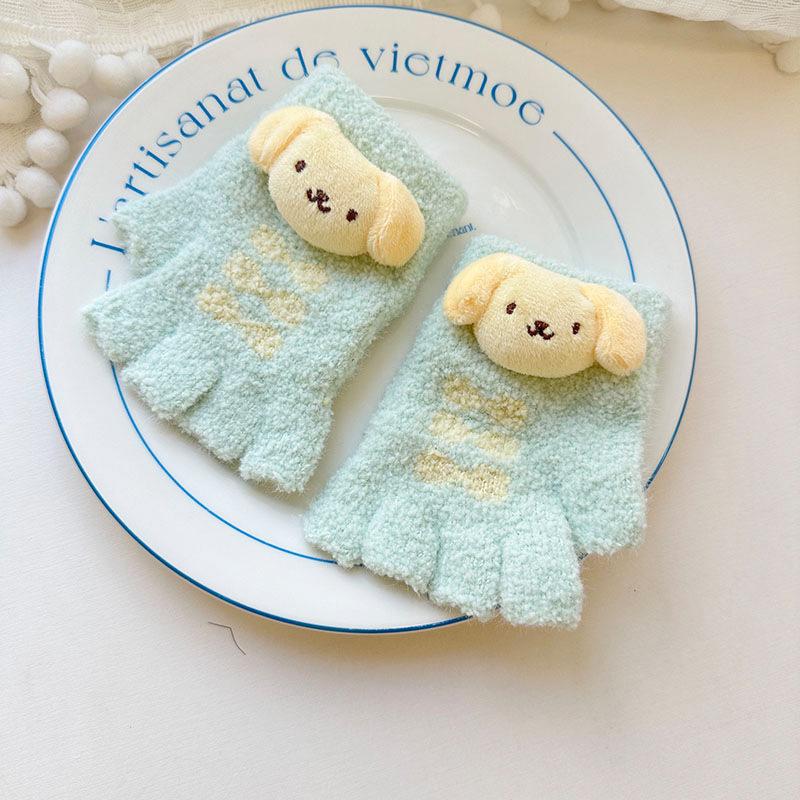 Kinderhandschuhe Herbst und Winter Cartoon Niedlich Kuromi Warme Vollfingerhandschuhe für Jungen und Mädchen Schreiben Split-Finger Babyhandschuhe