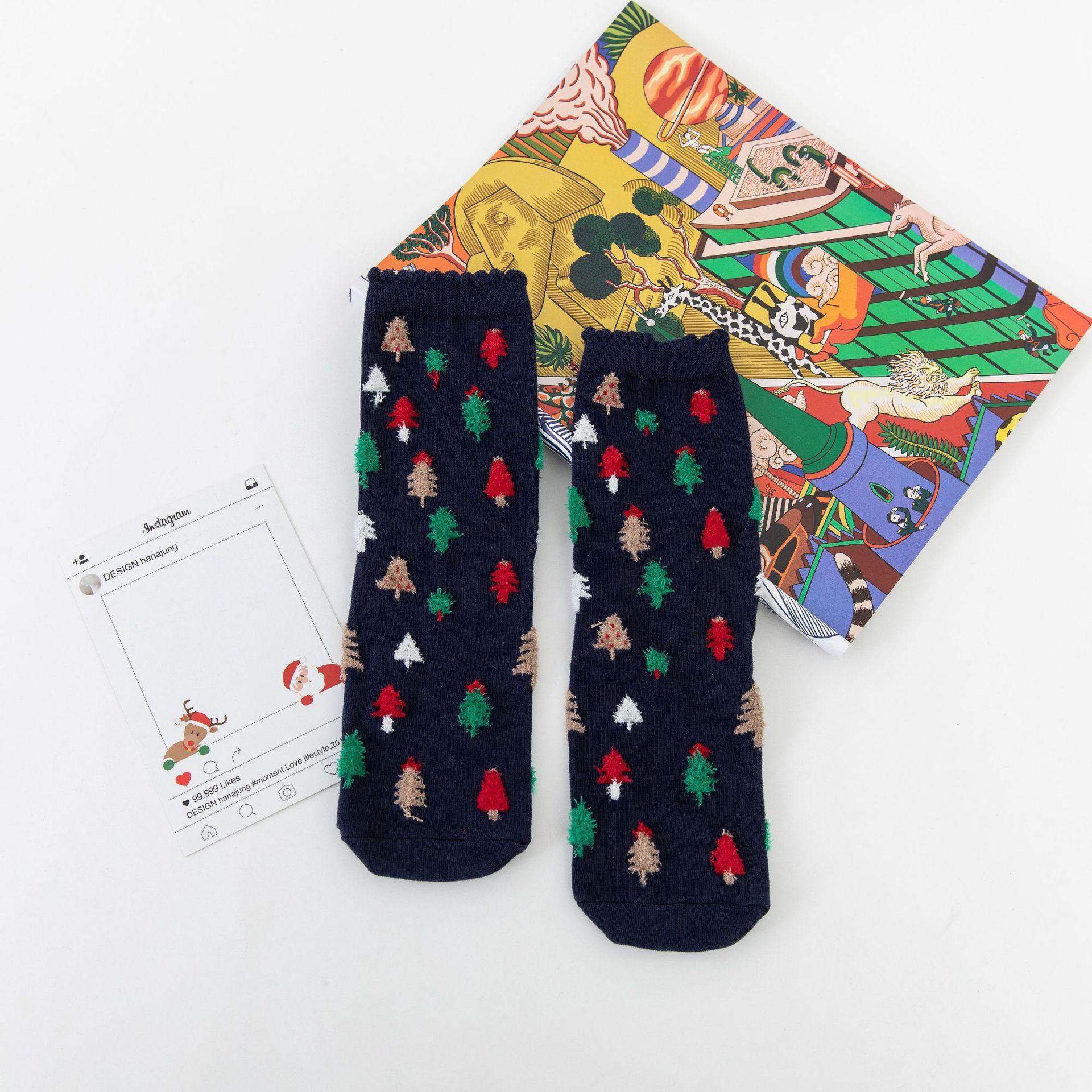 

Новые рождественские носки с оленями и мультяшными героями - милые женские красные носки в японском и корейском стиле One Size