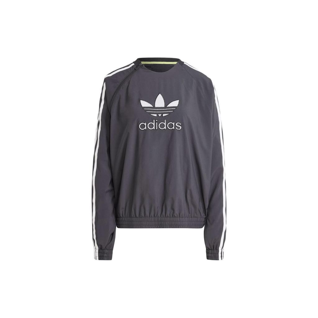 Adidas Originals Adilenium Ss24 Crew Sweatshirt Fashion Long Sleeve Round Neck Sports Sweatshirt Women Sweatshirt Black JM9269