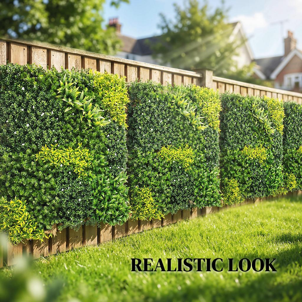 Artificial Plant Wall Panel, 100x100 cm Artificial Grass Backdrop Wall, Green