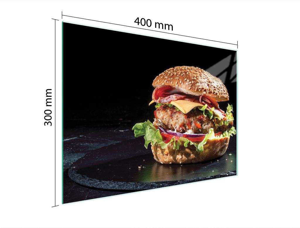 SZKLANA DESKA DO KROJENIA 40x30 HAMBURGER