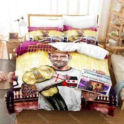 CM Punk Aew The Best In The World Bedding Set Duvet Cover Bed Set Quilt Cover Pillowcase Comforter King Queen Size Boys Adult