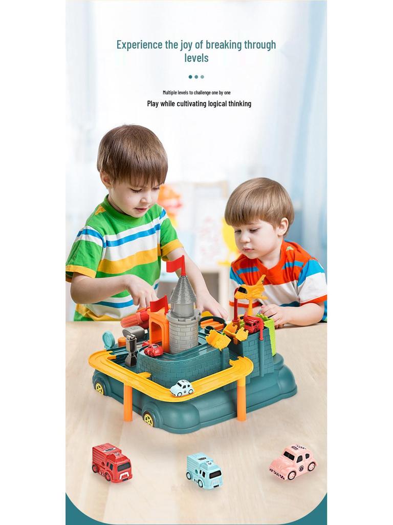 Kids' Adventure Car Set: Track & Parking Lot for Educational Play