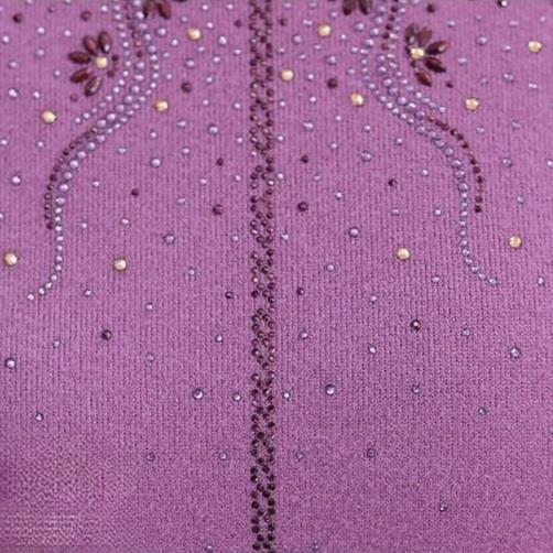 Women's Plus Size Sweater Winter Half-Turtleneck Solid Color Rhinestone Knit Pullover Sweater