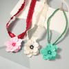 Fashion Sweet Oil Drip Flower Pendant Necklace Personality Trend Temperament Enamel Flower Long Ribbon Necklace