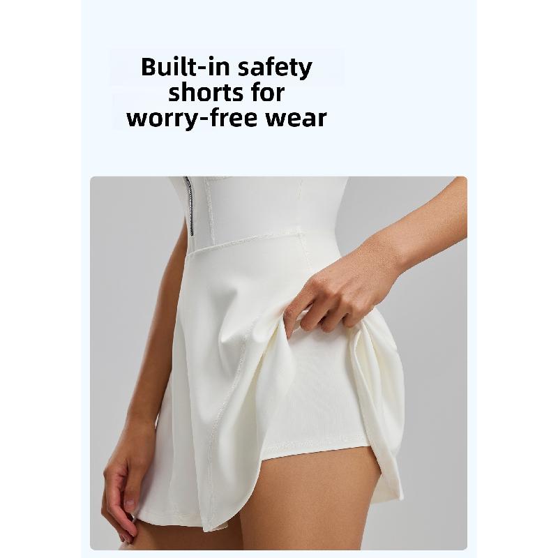 New Zipper One-Piece Dress for Women, Anti-Exposure, for Outdoor Running and Fitness