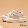 Mesh inner height increase white shoes women's summer 2025 new casual platform women's shoes breathable lace dad shoes