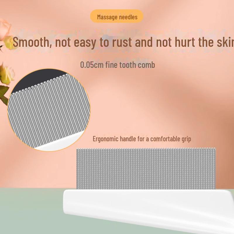 Cat and Dog Flea Comb: Steel, Dense Teeth, for Removing Lice and Long Hair.