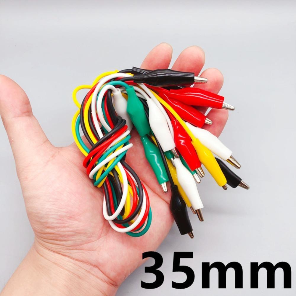 10pcs/set 28/35/45mm Alligator Clips with Wires Double-ended Crocodile Clips Roach Clip DIY Test Jumper Wire Electrical Testing
