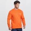 Dibenze Men's Plus Size Solid Long-Sleeve Crewneck Sweatshirt