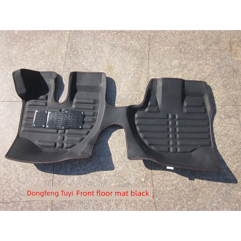 Dongfeng Tuyi T5 Single Row Double Row Dedicated Fully Enclosed Car Foot Mat Tuyi T5q Microcalorie Foot Mat Wire Ring Restoration Tuya T5/T5Q [Single Row, Single Layer] - Black