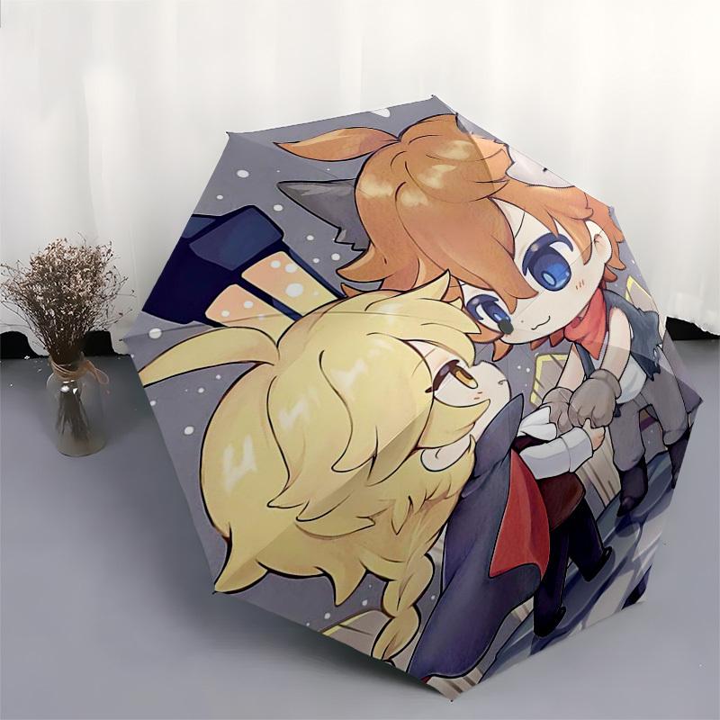 1 Stück Outdoor-Schirm mit niedlichen Anime-Charakteren - Automatisches Öffnen/Schließen, Tragbares 3-fach faltbares Design, 8-Speichen-Eisenrahmen - Perfektes Geschenk für Fans, T
