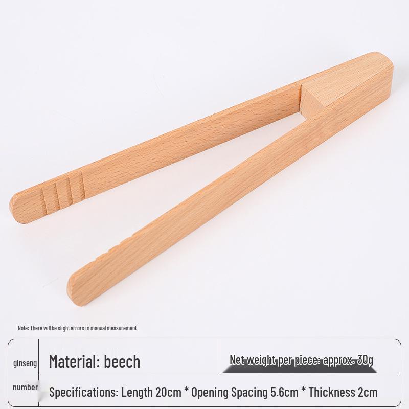 Bamboo Anti-Scald BBQ & Dessert Tongs with Long Handle