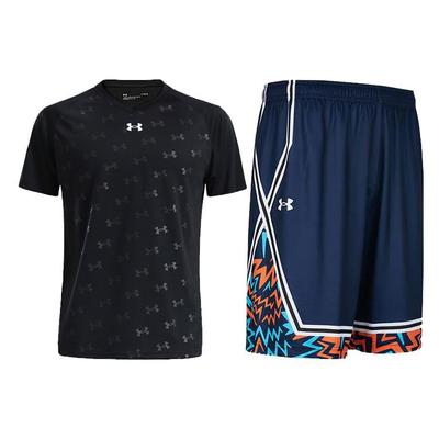 Celoplošný potisk Rychleschnoucí Krátký rukáv Pruhované šortky Ležérní Sportovní set Pánské sety 21500531-001+24500211-409
