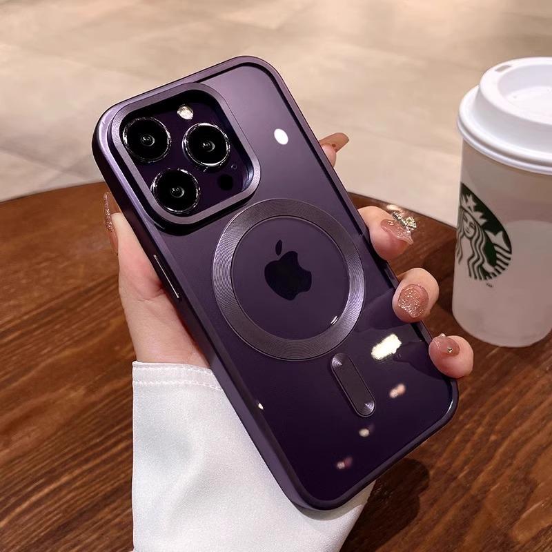 Matte Plating For Magsafe Magnetic Wireless Charge Case For iPhone 11 12 13 15 14 16 Pro Max Plus Soft Clear Shockproof Cover