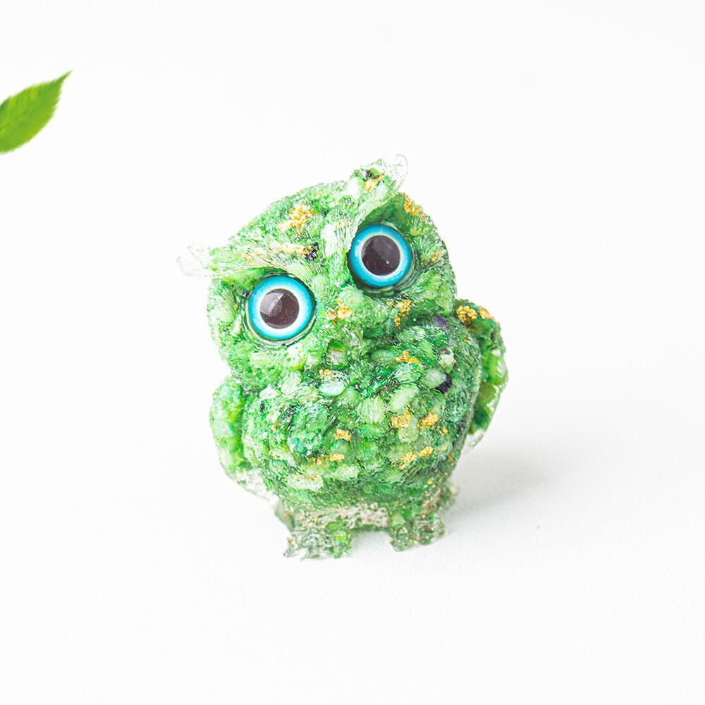 Figurine Hibou en Résine Cristal Pour Décoration Maison Bureau Cadeau Pour Amis Et Famille
