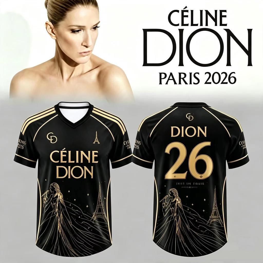 2026 Celine Dion Paris Fan Tour Gift Quick Drying T-shirt Men Women Breathable Men's T-shirt Streetwear Tees Family Matching