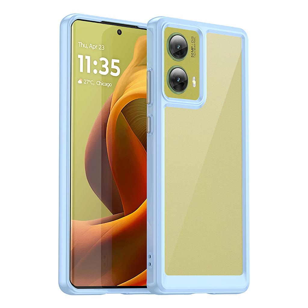 For Motorola S50 Neo 5G/Motorola Moto G85 5G Phone Case WANLONFENG XC Series TPU Acrylic Cover with Tempered Glass (Big Lens Hole)