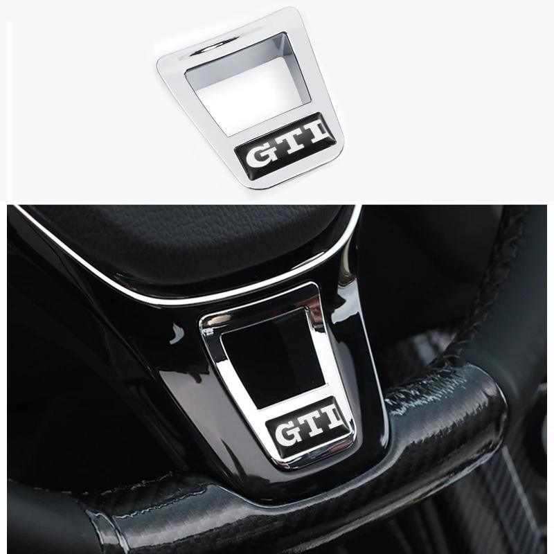 2025 Hot 1Pcs ABS Car Steering Wheel Trim Stickers R Logo Accessories For Volkswagen GTI R-Line Polo Golf Passat Scirocco Beetle