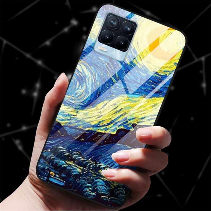 For Realme 8 Case Tempered Glass Hard Back Cover Case For Realme 8 5G 8i Realme 8 Pro Phone Case Cover Realme8 Pro Soft Bumper