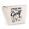 Toiletry Bag - PLANETEE - I Can't I Have Golf (minimalist) - Beige - 100% Cotton - 3 L, Metal Zip
