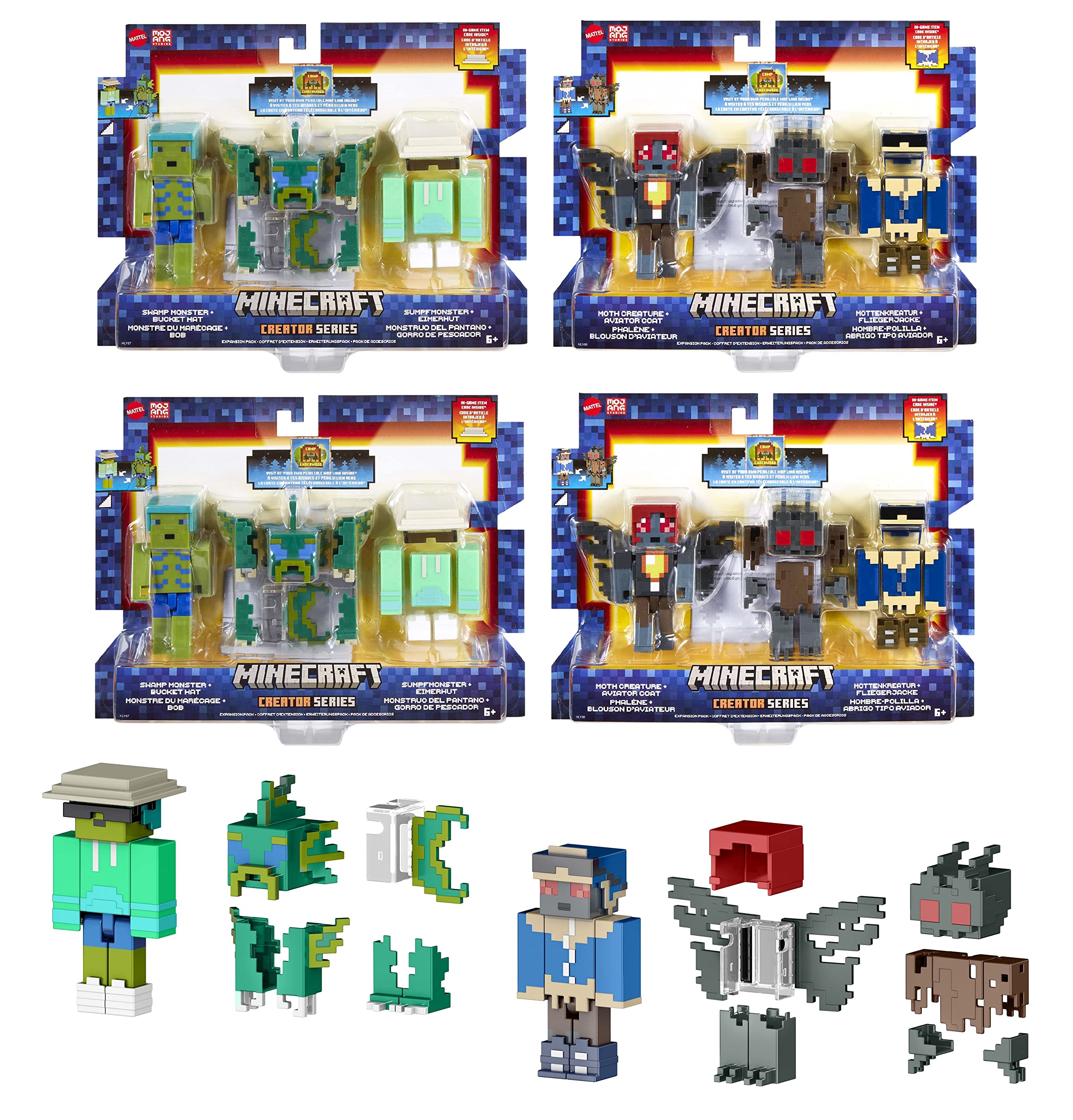 

Mattel Minecraft Creator Series Expansion Pack Assortment E (Box of 4 Figures) for Ages 6 and Up (Product Code: 986E-HJG79)