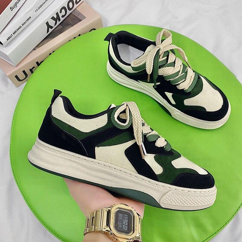 Παπούτσια Skateboard Ανδρικά Σχεδιαστής Μόδας Casual Παπούτσια για Άνδρες Φθινόπωρο Δίχρωμα Δέσιμο με Κορδόνια Επίπεδα Ανδρικά Αθλητικά Παπούτσια Σχολικά Ζευγάρι Υποδήματα Νέα