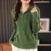 2026 Autumn/Winter Women's Knitwear: Korean Style Zipper Hoodie Cardigan