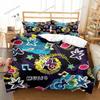 Graffiti Duvet Cover Set Cute Hip Hop Style Polyester Comforter Cover with Pillowcase Queen Full Size for Kid Teen Bedding Set