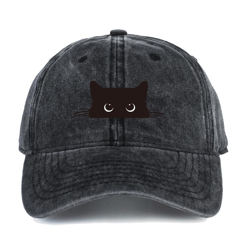 Peaked Cap Cartoon Baseball Hat Sunscreen Cotton Baseball Cap Cat Print Baseball Cap  Men