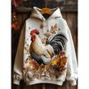 Funny Animal Hoodies Chicken Squirrel Horse 3D Print Women's Hooded Sweatshirts Pullover Y2K Tops Tracksuit Unisex Coat Clothing