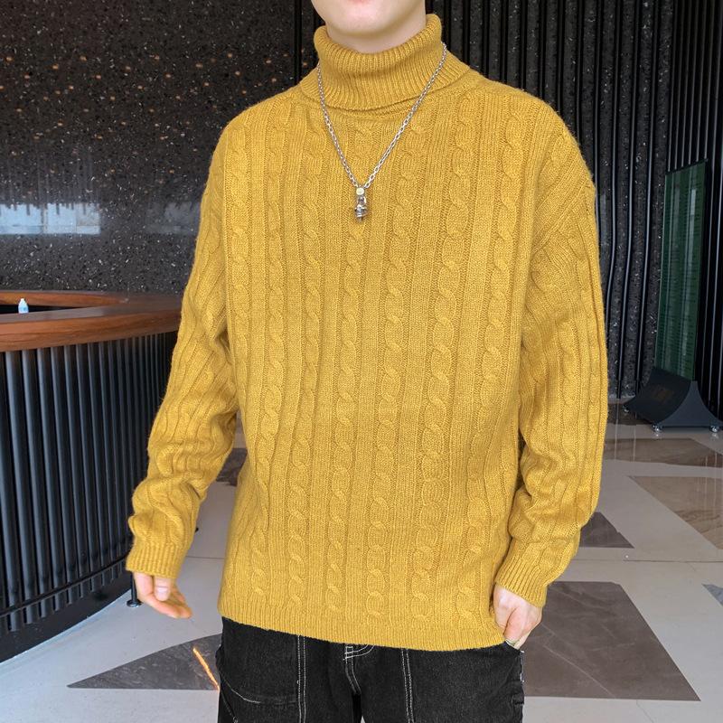 Men's Turtleneck Sweater Fall/Winter Underwear Trendy Fashion Warm Sweater Thicken Knit Sweater