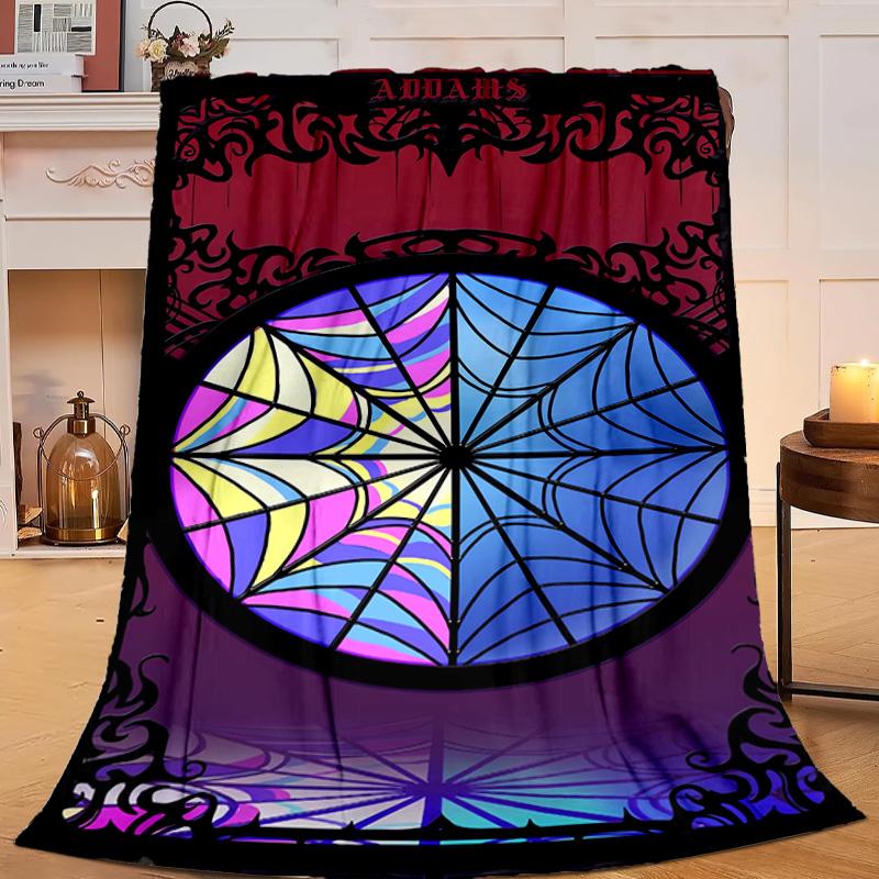 1PC Colorful Web Adams Design Flannel Blanket Gift, Suitable for Both Men And Women, Soft Ideal for Beds And Sofa, Birthday Or Christmas Gift