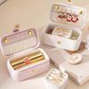 Exquisite Pu Leather Jewelry Box Simple Ring Necklace Earrings Storage Minimalist Style Daily Travel Portable Storage Box