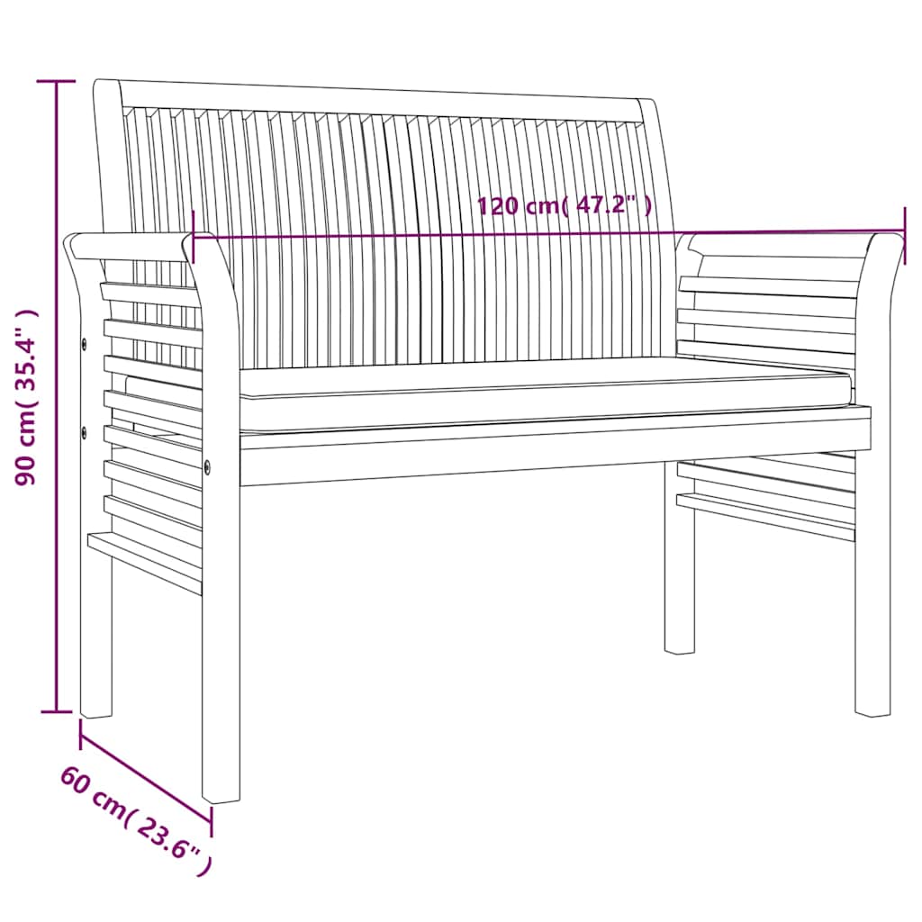 5 piece garden dining set with cushions solid acacia wood