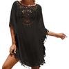 Hand-Crocheted European & American Beach Tassel Cover-Up Dress