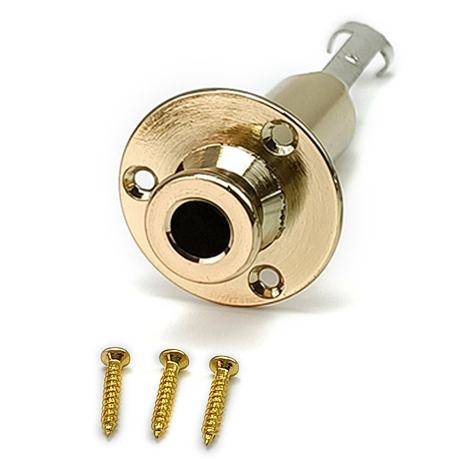 1 комплект Акустическая Электрогитара Выходной Входной Разъем 6,35 мм Медный Гитарный Моно Концевой Штифт Концевой Разъем Штекер Простой в Использовании золотой