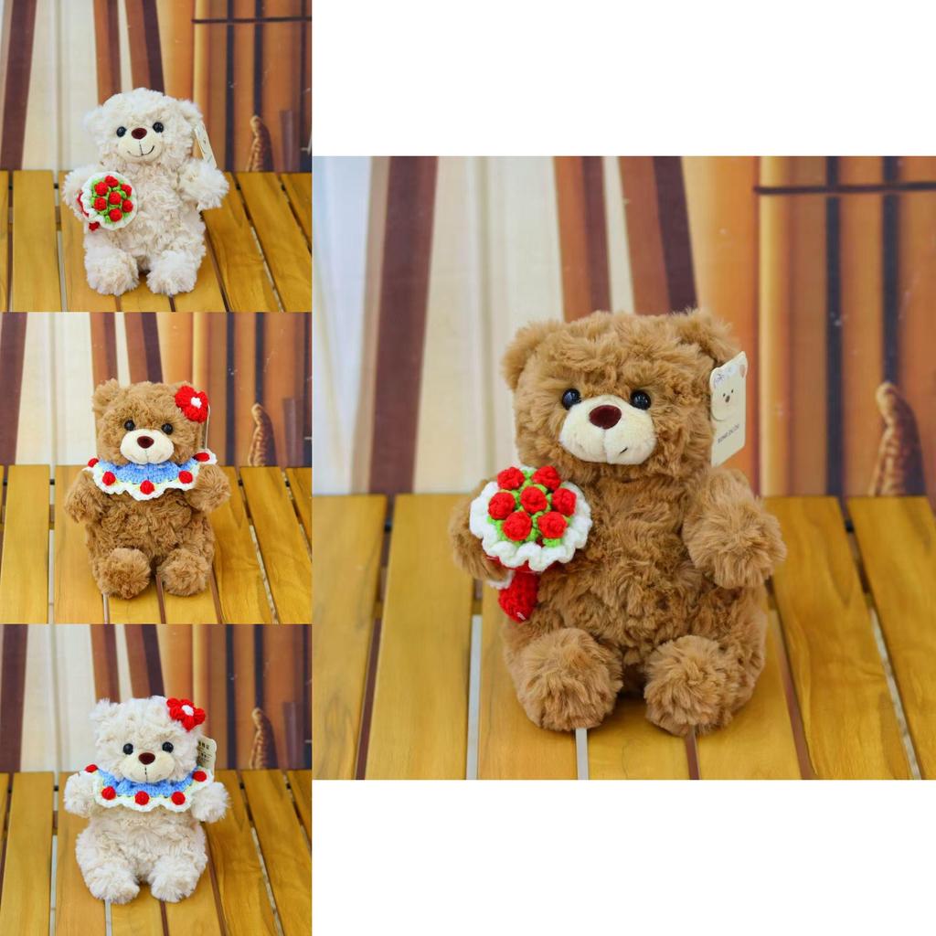 Plüsch-Teddybär-Geschenk mit Rosenblüten für Abschluss- und Weihnachtsfeiern