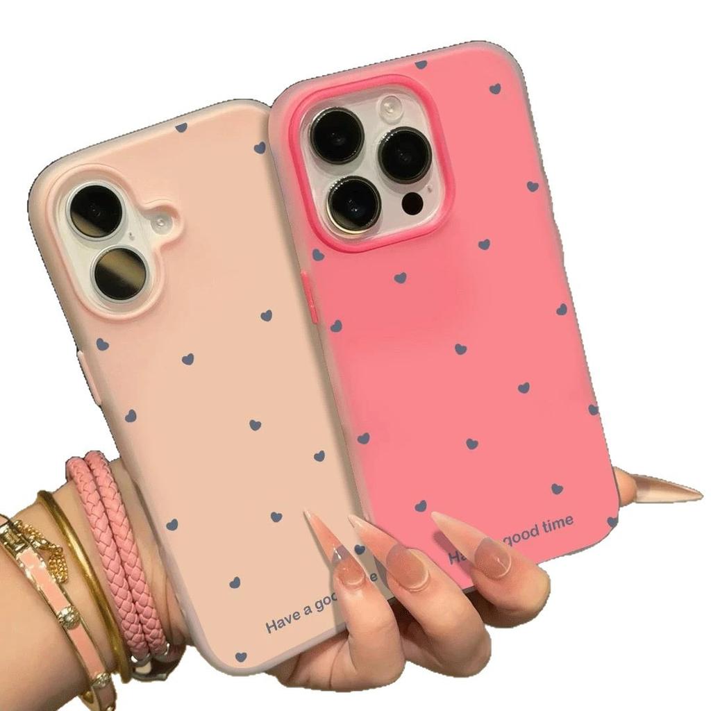 Simple niche love is suitable for iPhone16/17 mobile phone case Apple 15 two-in-one jelly 14/13 women 12 sets