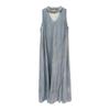 Elegant Summer Plus Size V-neck Maxi Halter Dress for Women - Resort Style with Slimming Ribbon Accents
