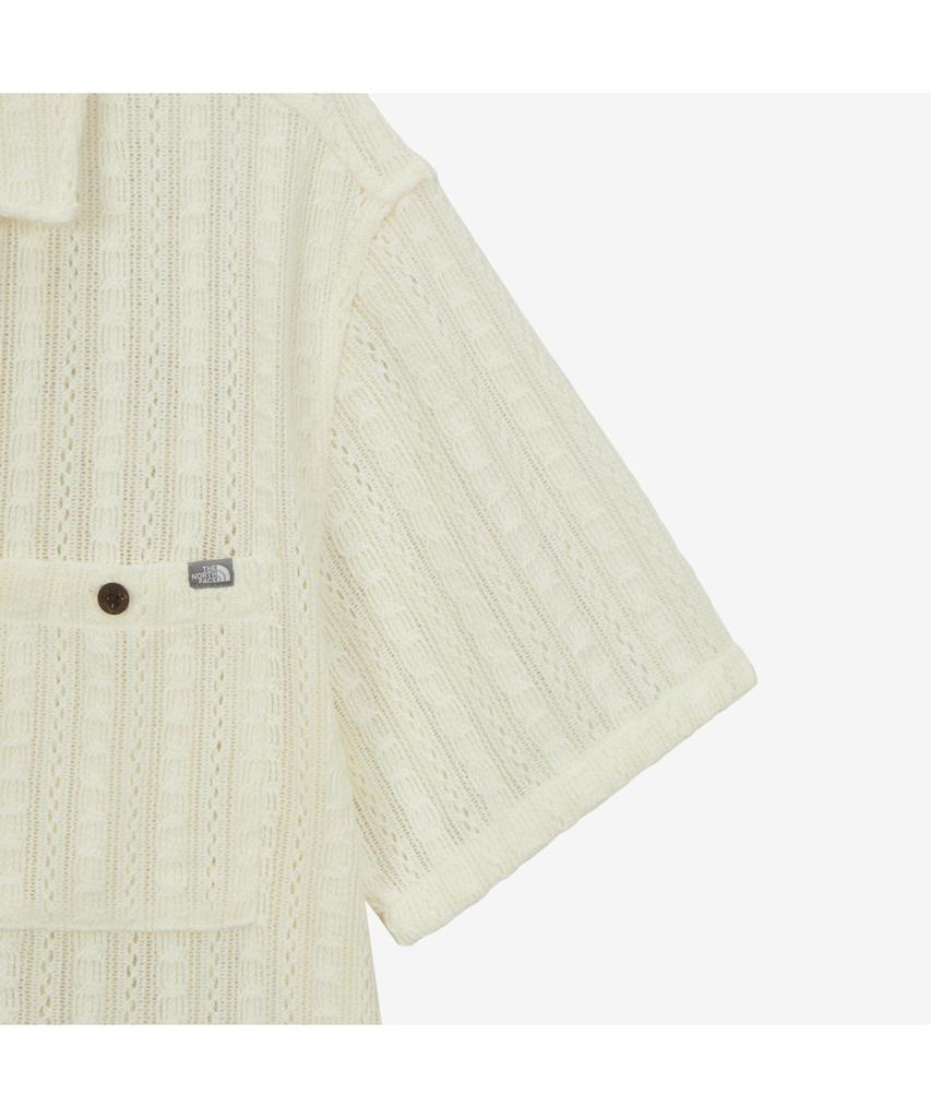 Noseupeiseu Nh8Ss08A Men'S Crochet Short Sleeve Shirt Cream